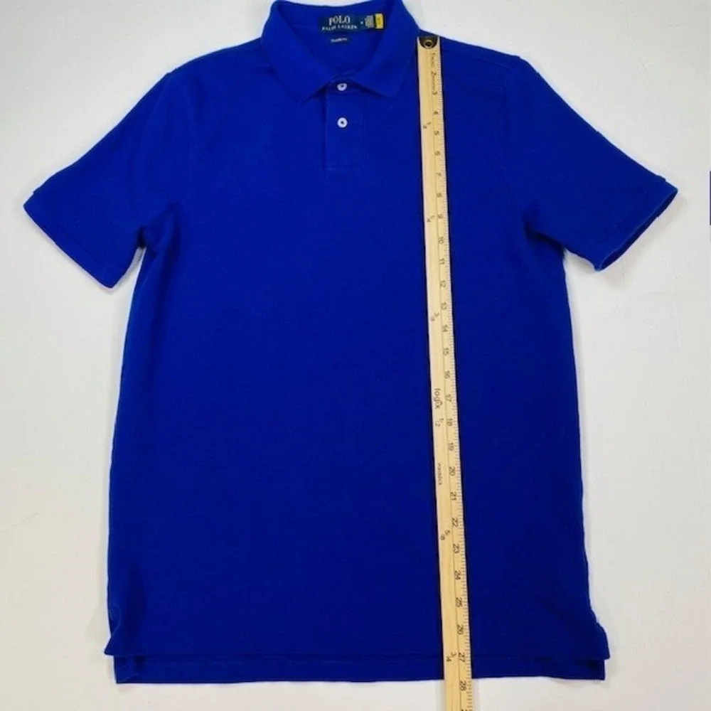 Polo Ralph Lauren Mens Classic Fit Cotton Mesh Polo Shirt Royal Blue Medium Logo